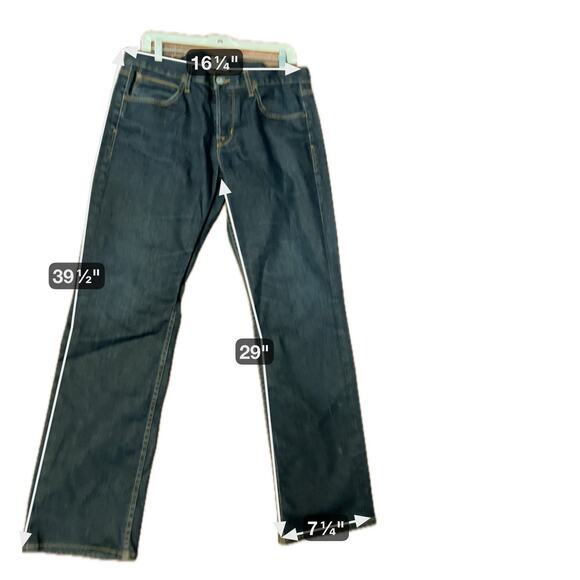 Hudson Men's Byron Five Pocket Straight Leg Jeans Blue Cotton Size 33 - Picture 6 of 6